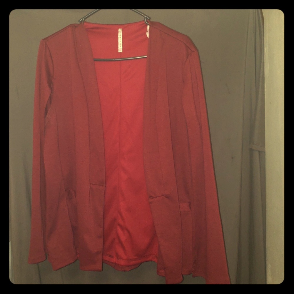 Burgundy cape blazer